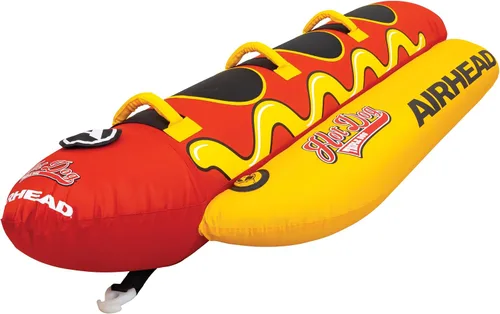 Vista 7 de Airhead Hot Dog Towable Tube for Boating, 1-5 Rider Inflatable Boat Tube for Water Tubing, Full Nylon Cover, EVA Padding, Foam Padded Handles
