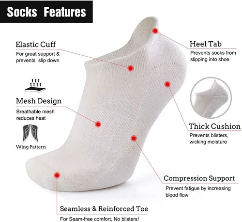 Vista 2 de Busy Socks Calcetines de compresión de lana merina para hombres y mujeres, calcetines suaves y gruesos con lengüeta acolchada, 36 pares