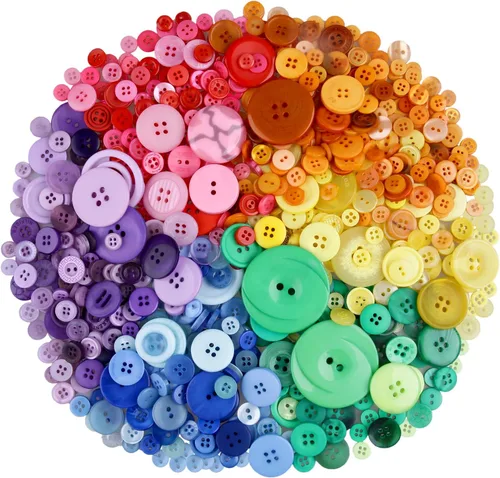 Vista 8 de Greentime 1400-1500 botones de resina, botones de costura, varios tamaños para decoraciones de fiesta de Navidad, costura, bricolaje, pintura