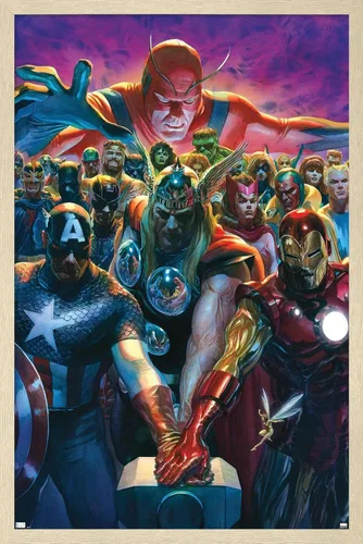 Vista 7 de Trends International - Póster de pared, diseño de los Vengadores de Marvel Comics #10, 14.725" x 22.375", versión enmarcada de Barnwood