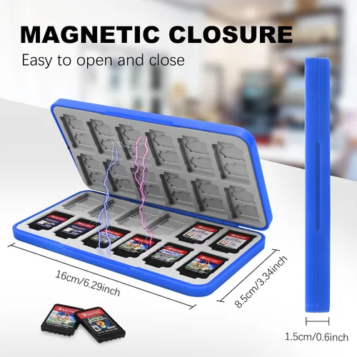 Vista 3 de FYY Nintendo Switch Game Case - Nintendo Switch Game Holder for Nintendo Switch Cartridge Case with 24 Game Card Slots & 48 Micro SD Card Slots