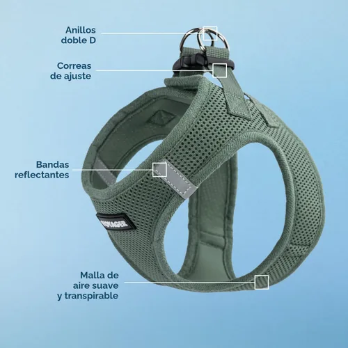 Vista 3 de Best Pet Supplies Voyager Step-In Air - Arnés para mascotas con entrada por las patas, malla para todo tipo de clima, reflectante, arnés sin tirón