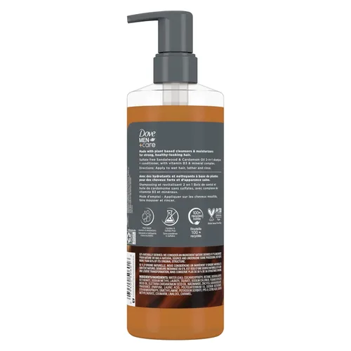 Vista 2 de DOVE MEN + CARE Champú 2 en 1 + acondicionador sándalo y cardamomo, 17.5