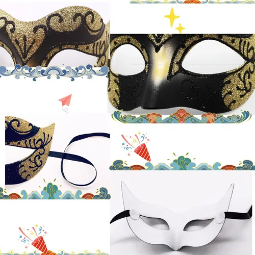Vista 2 de fjygwx13 Máscara veneciana para hombres y parejas, máscara veneciana para Halloween, máscara de encaje, disfraz, fiesta de graduación, baile