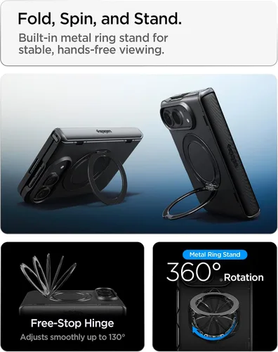 Vista 4 de Spigen Slim Armor Pro S MagFit - Funda para iPhone Duo, color negro