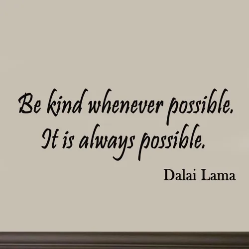 Vista 2 de VWAQ Be Kind Whenever Possible It is Always Possible Dalai Lama Calcomanías de pared Buddha Quotes Buddhism