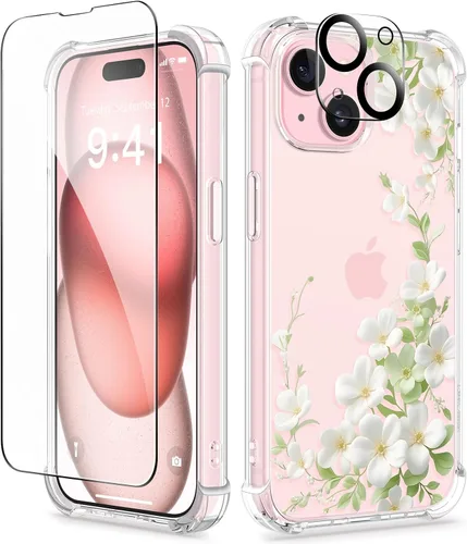 Vista 56 de GVIEWIN - Funda para iPhone 11 con protector de pantalla + protector de lente de cámara, cubierta protectora transparente suave de poliuretano