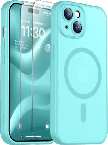 Vista 117 de SPIDERCASE Funda magnética translúcida diseñada para iPhone 11, con 2 protectores de pantalla de vidrio templado, antihuellas, para iPhone 11 de 6.1