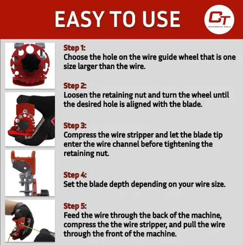Vista 4 de CopperMine Herramienta manual de pelado de cables - Máquina pelacables portátil de mano para cables de chatarra y cables de hasta 7/16 pulgadas