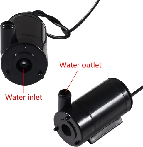 Vista 3 de Mini bomba de agua micro sumergible DC 3V 5V DC 3-5V para acuario, fuente de jardín, estanque (2 unidades bomba negra)