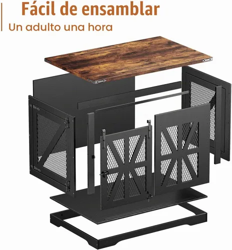 Vista 8 de Muebles de jaula para perros de 40 pulgadas con puertas correderas para Negro