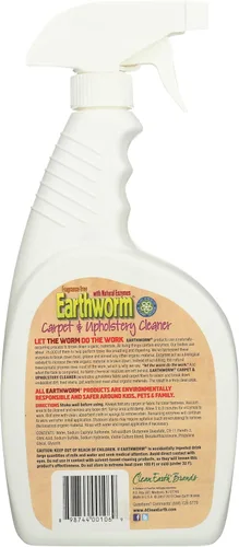 Vista 2 de Earthworm Limpiador de alfombras y tapicería, removedor de manchas y manchas, enzimas naturales, más seguro para la familia, respetuoso con el medio