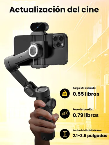 Vista 6 de AOCHUAN Versión XE AI, estabilizador gimbal para smartphone, seguimiento de IA sin aplicación, control de gestos, gimbal Inception de 360°