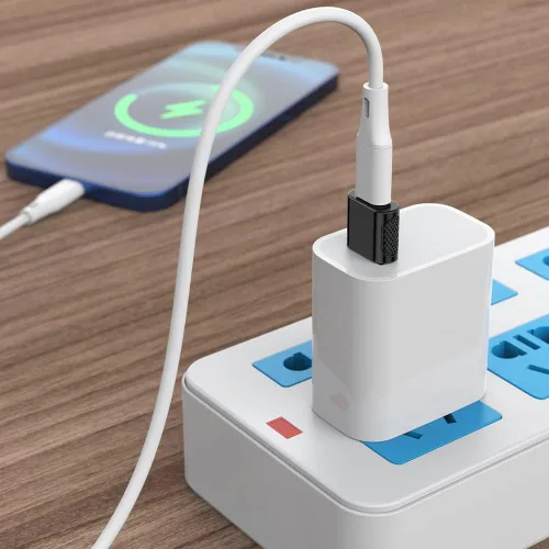 Vista 5 de Adaptador USB-C hembra a USB-A macho (paquete de 2), carga rápida de 18 W, transferencia de datos de 480 Mbps, soporte de audio y CarPlay