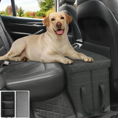 Vista 8 de LIONROGE Extensor de asiento trasero de automóvil para perros grandes de hasta 200 libras, extensor de asiento trasero y delantero con Negro