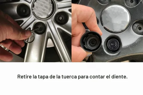 Vista 4 de Llave de bloqueo de rueda de acero cromado para Volkswagen, llave de tornillo antirrobo para tuerca compatible con VW (52)
