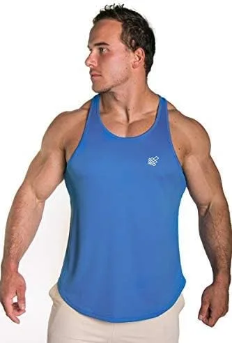 Vista 3 de Jed North Camiseta sin mangas de microfibra de secado rápido para hombre, espalda en Y, espalda cruzada