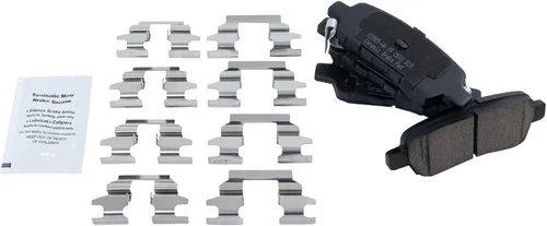 Vista 4 de TRQ Kit de pastillas de freno trasero y rotor de cerámica compatible con 03-20 INFINITI 03-22 Nissan