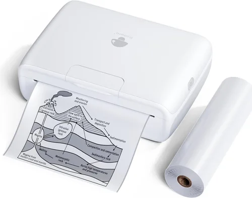 Vista 10 de Phomemo M04S - Impresora térmica con adhesivo AI, impresora inteligente con Bluetooth, compatible con 2/3/4 pulgadas de ancho de impresión, 300 ppp