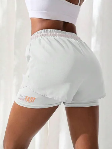 Vista 3 de YOAKUKA Pantalones cortos de entrenamiento 2 en 1 para mujer, para gimnasio, yoga, correr, ciclismo, tenis, faldas de verano