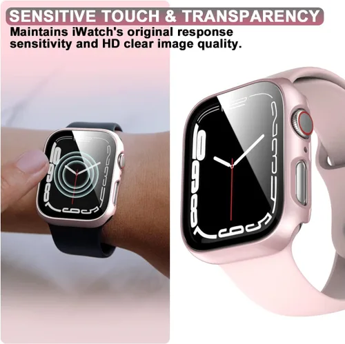 Vista 3 de Rontion - Juego de 6 fundas de PC rígida para Apple Watch de 38 mm (1.496 pulgadas) Series 3/2/1 con protector de pantalla de vidrio templado, funda