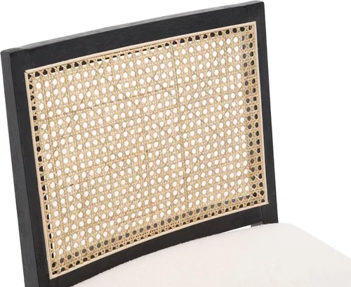 Vista 4 de VESCASA Taburetes tapizados de encimera de 26.5 pulgadas de alto con respaldo de ratán rectangular, sillas de bar modernas de altura de mostrador