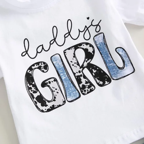 Vista 7 de Conjunto de ropa de verano para bebé y niña, camiseta de manga corta, camiseta de manga corta, pantalones cortos enrollados para recién nacidos