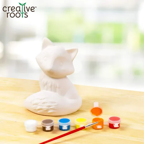 Vista 2 de Creative Roots Pinta tu propio zorro, zorro de bricolaje, juego de pintura para niños, creatividad para niños, kit de pintura de cerámica