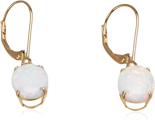 Vista 2 de Tienda Collection 14k Gold 8 x 10mm Oval Gemstone Dangle Earrings for Women with Leverbacks