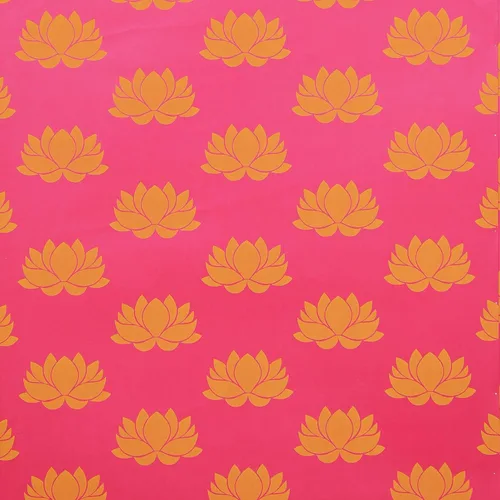 Vista 6 de Desi Favors Hojas de fondo de papel de loto rosa intenso, decoraciones de fondo indio para fondo de boda, juego de pancartas de pared, 72 x 84