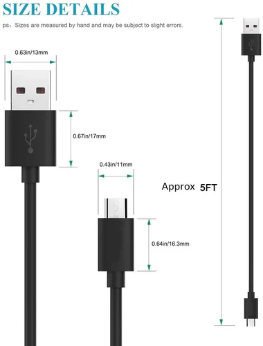 Vista 7 de Cable de carga micro USB de repuesto para espejo humano simple, compatible con espejo Simplehuman de 5 pulgadas, 8 pulgadas, espejo de maquillaje