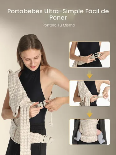 Vista 8 de GROWNSY Portabebés para recién nacidos a niños pequeños, ligero, ergonómico de 7-44 libras, portabebés para recién nacidos con soporte