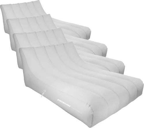 Vista 12 de SWIMLINE Original Cloud Chaise 360 - Tumbona flotante para piscina y lago, balsa circular para adultos y niños, respaldo W Cómoda textura