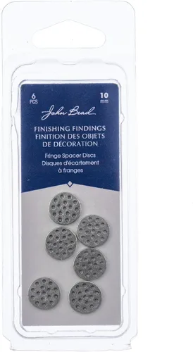 Vista 2 de John Bead Wickes - Discos espaciadores de flecos (0.394 in, peltre antiguo, 6 unidades), Metal, Sin gemas.
