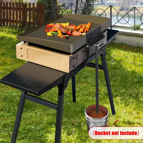Vista 7 de Recogedor de grasa Blackstone mejorado - Embudo de drenaje trasero para plancha Blackstone - Tamaños de 17", 22", 28", 36