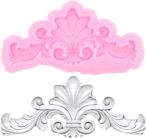 Vista 8 de ZiXiang Molde de silicona de encaje de estilo barroco, para decoración de bordes de pasteles, decoración de cupcakes, pasta de goma de mascar