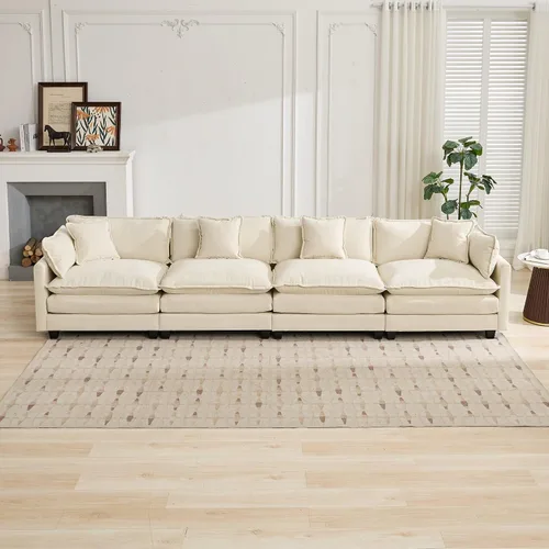 Vista 3 de Sofá Sillones de felpilla transpirable de 150 pulgadas para sala con diseño ergonómico, sofás para sala con modular flexible para espacios de vida