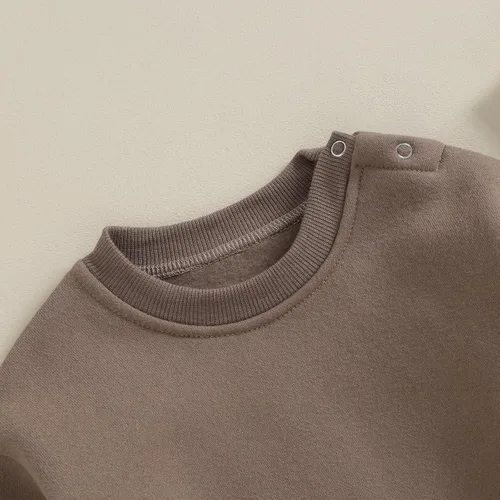 Vista 5 de Sudadera de gran tamaño para bebé niño y niña, suéter grueso de manga larga, suéter sin botones, ropa cálida de invierno