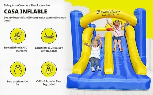 Vista 2 de Island Hopper, casa recreativa para saltar con tobogán