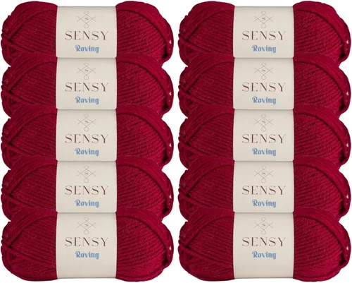 Vista 95 de Sensy Roving - Ovillo de lana multicolor, 3.5 onzas, 132 yardas, calibre 5, voluminoso (otoño)