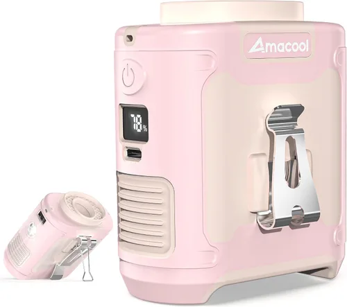 Vista 19 de AMACOOL Mini ventilador de cintura portátil con clip, 13,000 rpm, 4 velocidades, ventilador de cuello personal, hasta 24 horas de duración