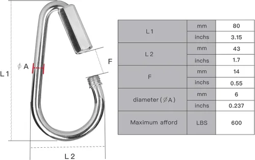 Vista 2 de AGPtek 1 par de gancho rápido de enlace rápido Mosquetón Conector Tornillo Bloqueo Clip para Swing Play Set