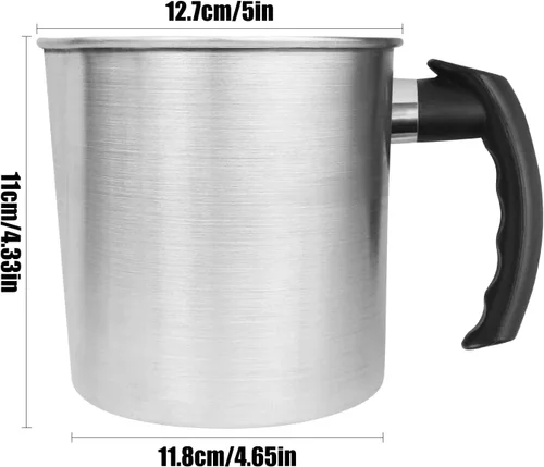 Vista 2 de Olla para hacer velas, capacidad de 2 libras, olla de fusión de cera de doble caldera, boquilla de vertido antigoteo y mango resistente al calor