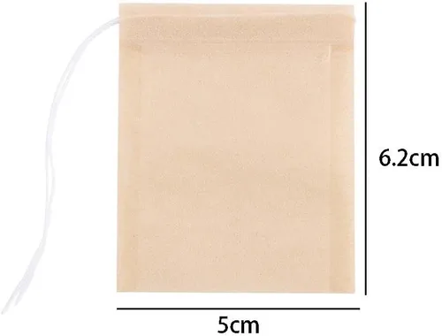 Vista 2 de 200 bolsas de filtro de té desechables para té suelto, material de pulpa de madera, biodegradables y compostables, bolsitas de té vacías sin