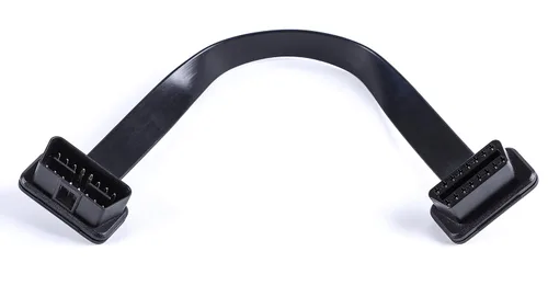 Vista 4 de Cable de diagnóstico de extensión de cinta OBD 2 OBD ii de perfil bajo macho a hembra 16 pines completamente conectado para lector de código
