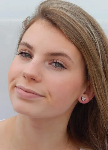 Vista 62 de Pendientes de botón de corazón acrílico con purpurina de acero inoxidable de 0.315 in