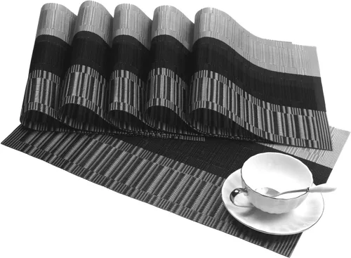 Vista 49 de SHACOS - Caminos de mesa de vinilo tejido, lavables, para uso en interiores o exteriores, fáciles de limpiar