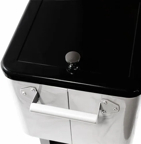 Vista 9 de Clevr caja refrigeradora para hielo rodante, para patio y exteriores, con bandeja adicional, barra de fiestas de patio portátil, cofre de bebidas