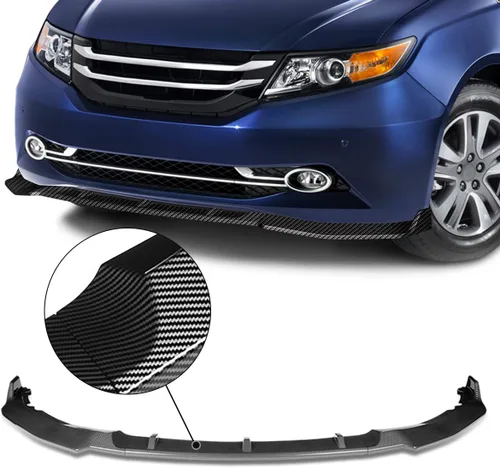 Vista 6 de DNA MOTORING Borde de parachoques delantero estilo CK compatible con Honda Odyssey 11-17, fibra de carbono simulada pintada, 2-PU-582-PCF