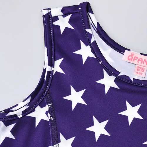 Vista 3 de Vestido sin mangas para niñas con unicornio Conjuntos de Ropa para niños